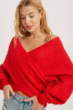 Load image into Gallery viewer, Maribel cross knit sweater (Ruby)
