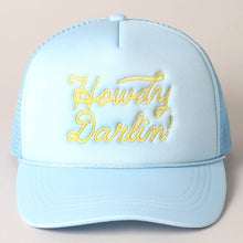 Load image into Gallery viewer, Howdy Darlin' Pink Embroidered Mesh Back Trucker Cap

