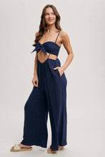 Load image into Gallery viewer, Sandra suspender pant jumpsuit set (navy)
