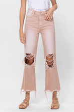 Load image into Gallery viewer, Leslie 90’s distressed relaxed fit crop flare jeans
