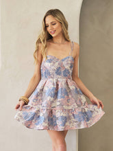 Load image into Gallery viewer, Maddie Floral Sweetheart Smocked Mini Dress
