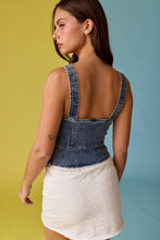 Load image into Gallery viewer, Eloise Front Lace-up Denim Corset Top
