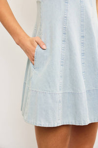 Hailey braided light denim dress