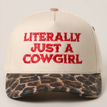 Load image into Gallery viewer, LITERALLY JUST A COWGIRL Leopard Trucker Hat
