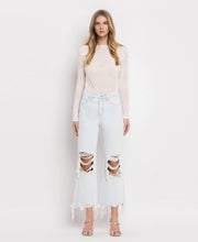 Load image into Gallery viewer, Leslie 90’s distressed relaxed fit crop flare jeans
