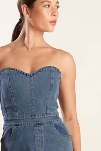 Danielle denim wide leg jumpsuit