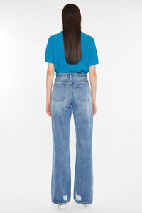 Tessa 90’s high rise criss cross straight jeans