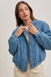 Denim Faux Fur Jacket