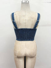 Load image into Gallery viewer, Laci Denim Corset Crop Top
