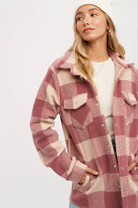 Dolly plaid brushed flannel Shacket