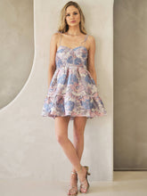 Load image into Gallery viewer, Maddie Floral Sweetheart Smocked Mini Dress
