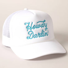 Load image into Gallery viewer, Howdy Darlin' Pink Embroidered Mesh Back Trucker Cap
