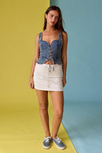 Load image into Gallery viewer, Eloise Front Lace-up Denim Corset Top
