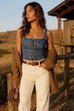 Load image into Gallery viewer, Laci Denim Corset Crop Top
