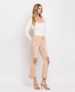 Sammie high rise distressed crop flare jeans