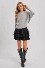 Load image into Gallery viewer, Kendall faux suede ruffle skirt (black)
