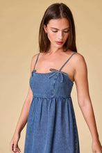 Load image into Gallery viewer, Clara Denim Bow tie dress
