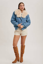 Load image into Gallery viewer, Denim Faux Fur Jacket
