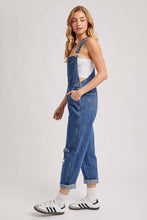Load image into Gallery viewer, Della dark denim overalls
