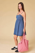 Load image into Gallery viewer, Clara Denim Bow tie dress
