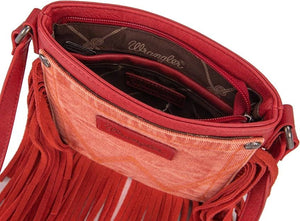 Wrangler Denim Fringe Pocket Crossbody Orange