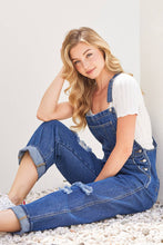 Load image into Gallery viewer, Della dark denim overalls
