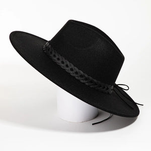 Black Braided Band Fedora Hat
