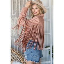 Load image into Gallery viewer, Mauve Suede Fringe Jacket
